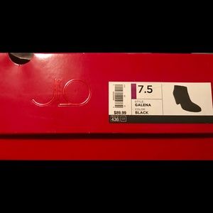 Jennifer Lopez Black ankle rhinestone boots